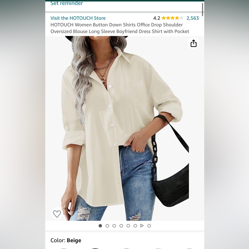 Amazon Beige Button Down